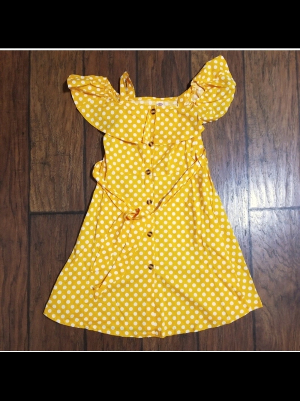 NWOT Yellow Polka Dot Off-Shoulder Midi Dress